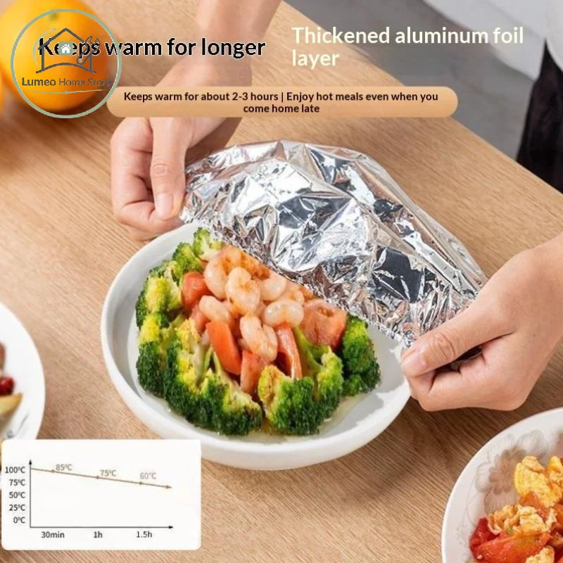 Aluminum Foil Insulation Food Covers 20/30/40Pcs Washable Keep Warm Fresh for Picnic Takeaway Storage