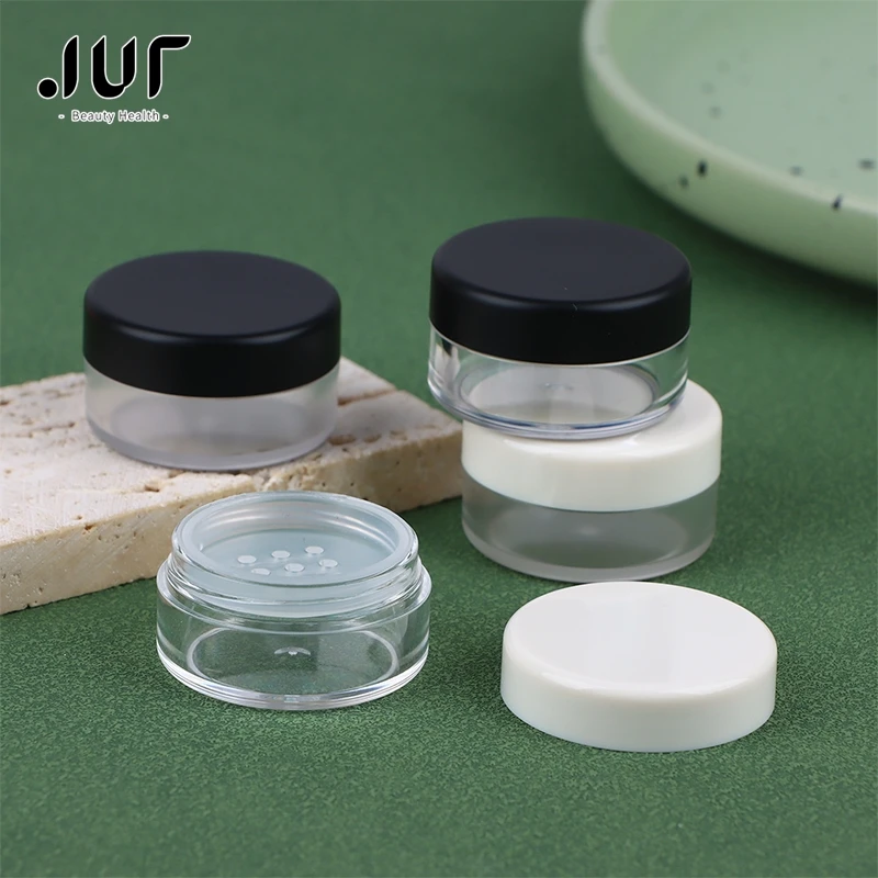 2g Handheld Empty Pot With Sieve Cosmetic Travel Makeup Jar Sifter Container Refillable Powder Empty Box Portable Plastic Box