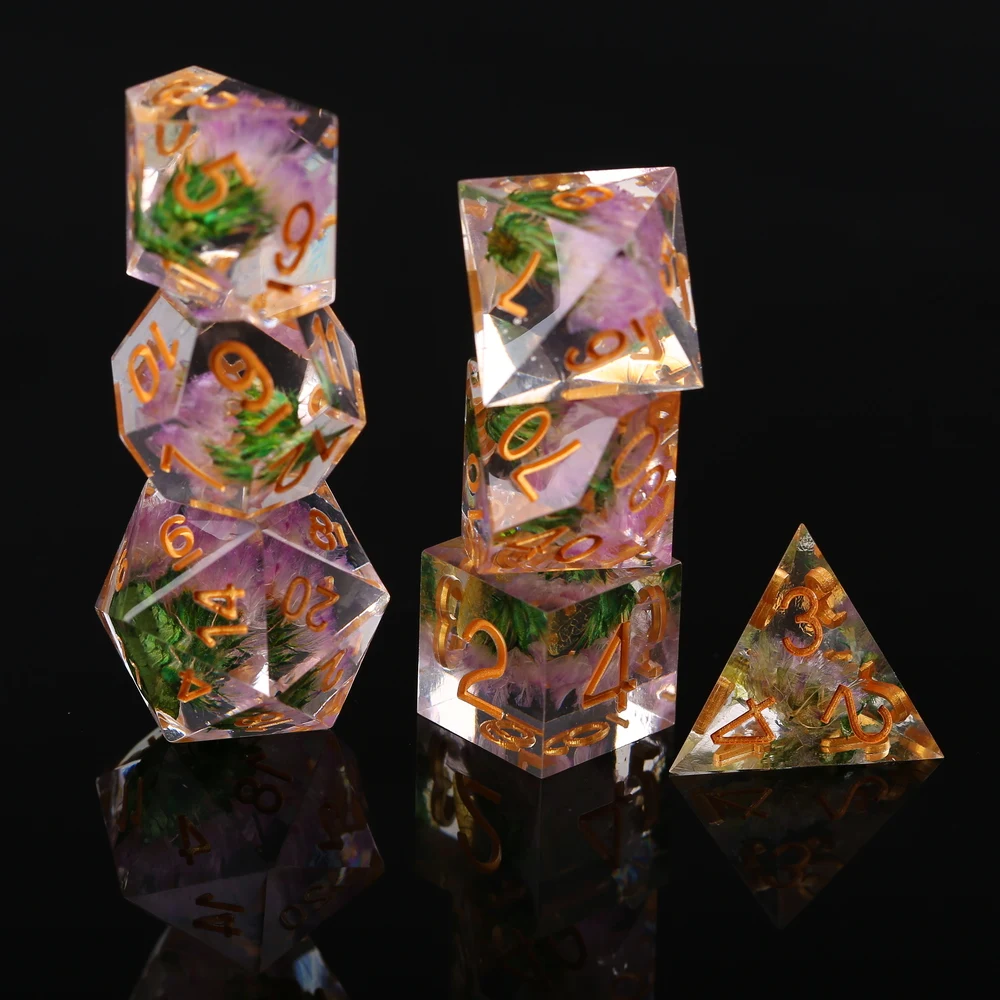 D&D Resin Dices 7PCS Set For Dungeon and Dragon Board Game Pathfinder Role Playing Multiplayers Table Game dnd dice sets