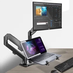 Monitor Arm + Laptop Holder, Full Motion Stand for 10-16