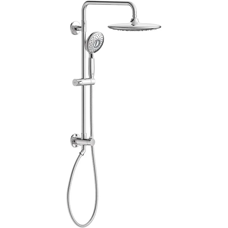 Retrofit Shower System with Rain Showerhead, 1.8 GPM, Polished Chrome, Designed To Fit Existing Plumbing. No Need To Remove