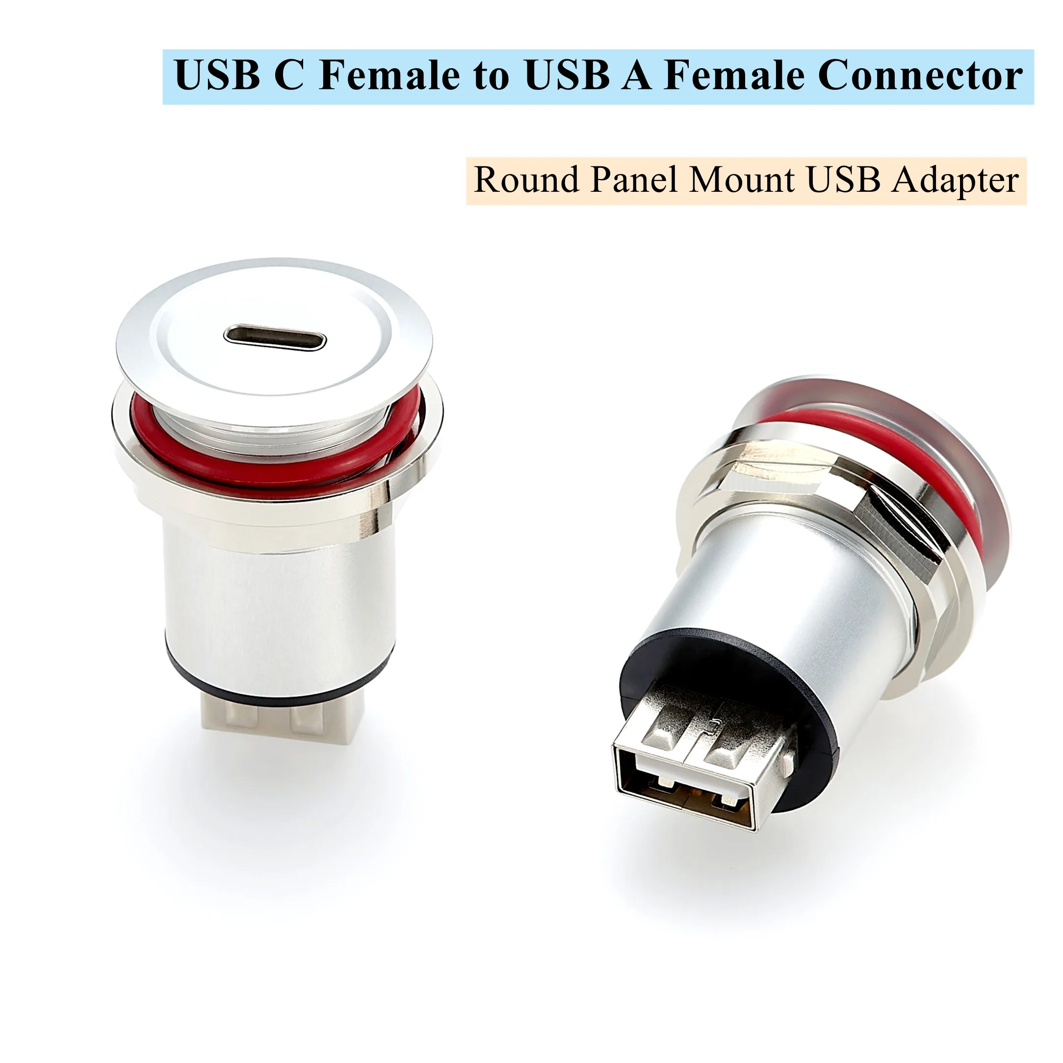 

USB C to A Round Panel Mount Adapter USB Mounting Socket Converter for Data Transfer/Charging USB2.0 Female to USB C Female