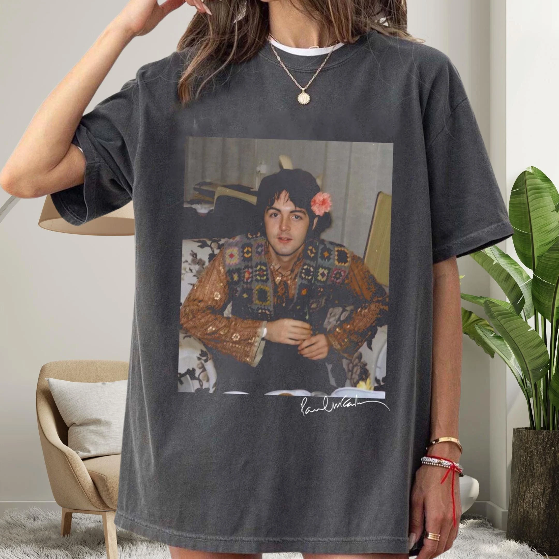Paul McCartney Vintage T-Shirt, Beatles Shirt, Retro Rock T-Shirt, Paul McCartney Grafik T-Shirt, Geschenk für klassische Musikfans – Detail 2