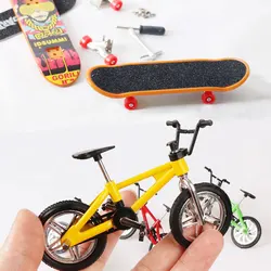 Mini Finger Skateboard Bike Bicycle Model Toys Dolls Furniture Accessories for Ob11 Bjd 1/6 Miniature Dollhouse Decor Kids Gift