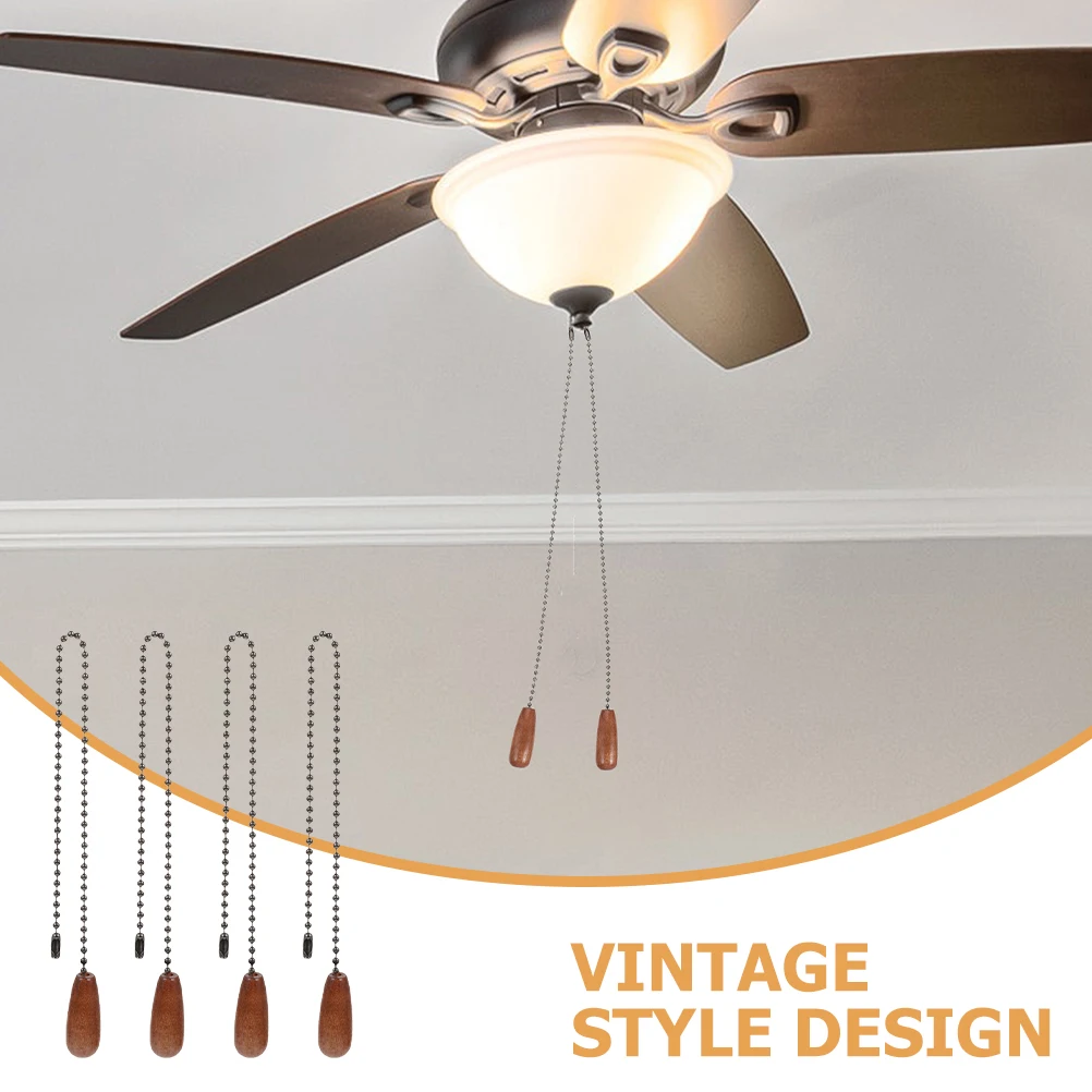 

4Pcs Vintage Pull Chain for Ceiling Fan Light Decorative Beaded Extension Replacement Easy Install Lamp Accessories
