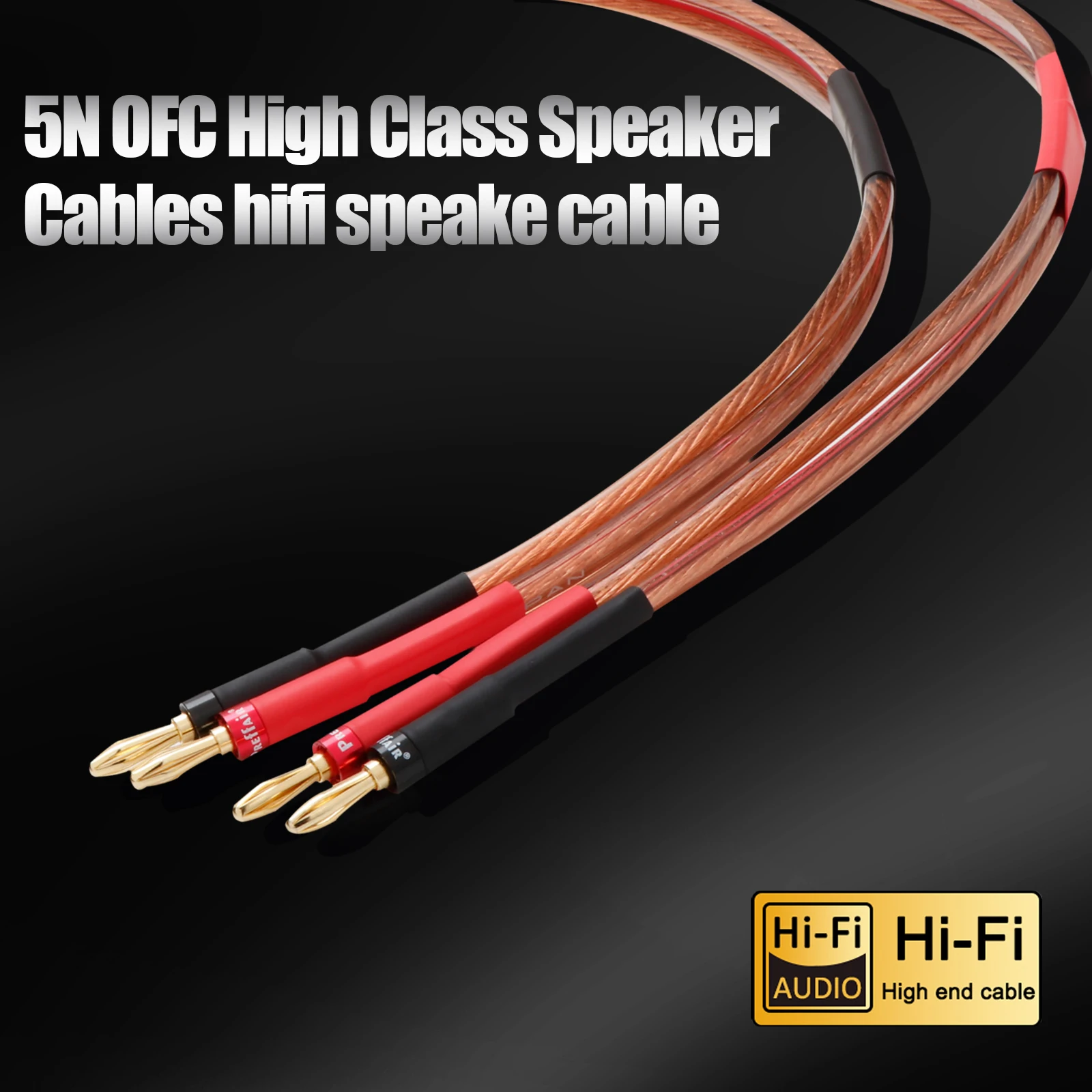 Preffair L325 Audiophile Speaker Cable 5N OFC Classic Speaker Cable with Gold Plated Banana Connectors Speaker Lines