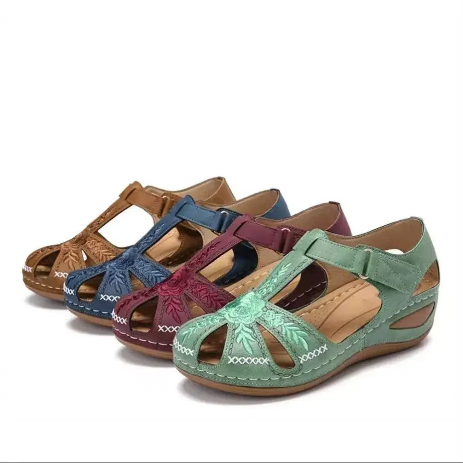 Dance Roman Sandals Women's 2023 Summer New Openwork Woven Wedge Heel Block Heel Platform Women's Shoes