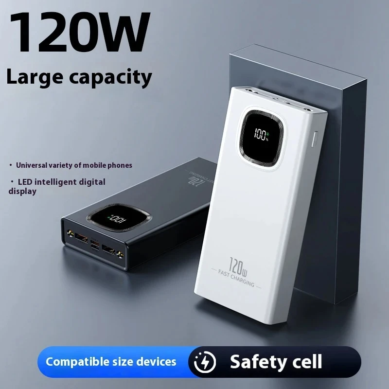 باور بانك Xiaomi 200000mAh بقدرة 120 وات، شحن سريع، سعة كبيرة جدًا، شاشة رقمية، بطارية خارجية محمولة لهاتف آيفون وسامسونج