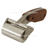 Nattools Leather Roller Heavy Duty 304 Stainless Steel 60MM Press Wheel with Black Walnut Handle DIY Handmade Leathercraft Tools