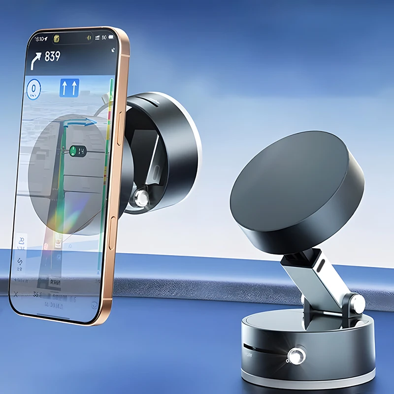 360 ° Soporte giratorio para teléfono magnético al vacío, imán Ultra fuerte, soporte Universal plegable para coche para iPhone 16 15 14 13 12 Pro Max