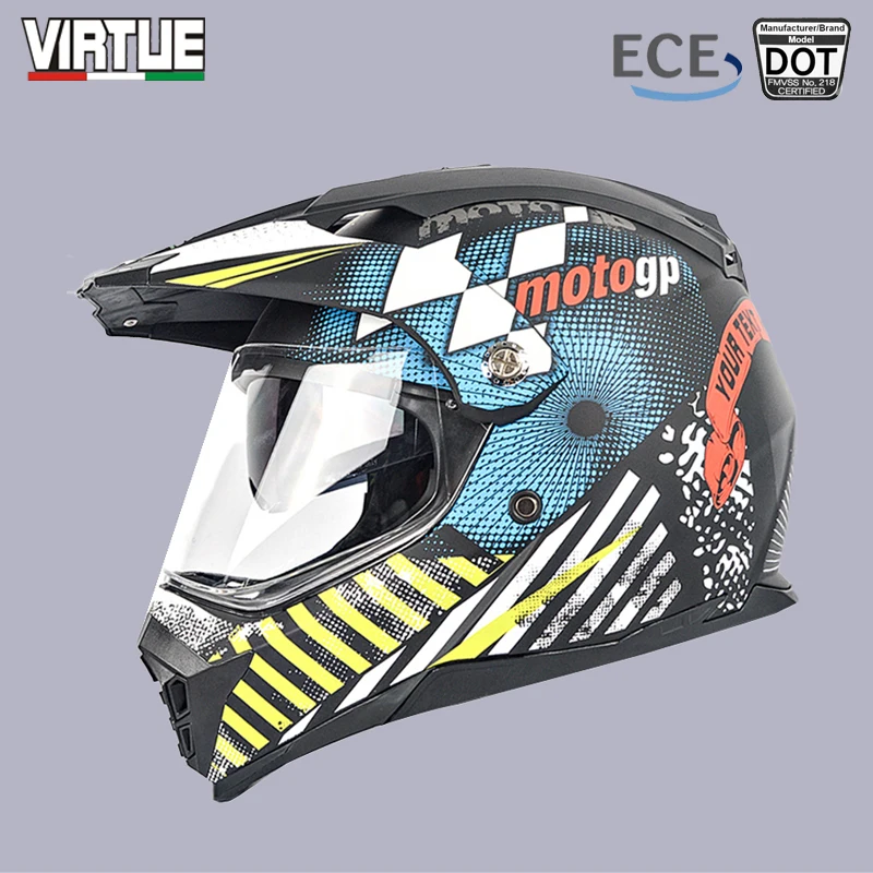 

VIRTUE DOT Certification Off-Road Pull Helmet Four Seasons Adult Universal Helmets for Motorcycles Cascos Para Motos