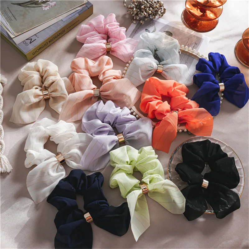 

Korean Woman Light Luxury Rabbit Ears Elastics Hair Band Solid Color Scrunchies Hair Ties Ladies Ponytail Hold Hair Accessories