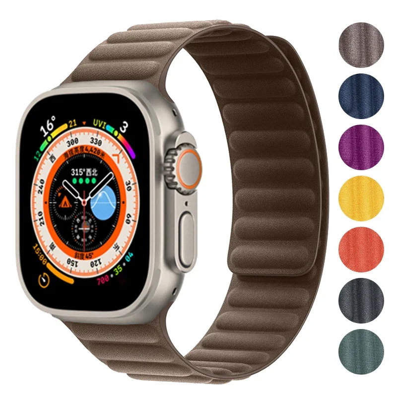 

Ремешок FineWoven для Apple Watch Band Ultra 2, 49 мм, 44 мм, 40 мм, 45 мм, 41 мм, 46 мм, магнитный браслет Correa, iWatch Series 9, 8, SE, 7, 10, 2029