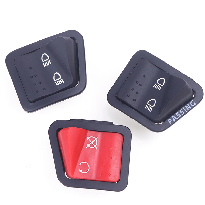 مفاتيح تشغيل كهربائية للدراجات النارية ، شعاع عالي ومنخفض ، إشارة انعطاف ، مجموعة أزرار ، جودة عالية ، أسود وأحمر ، 1: 1000 #6