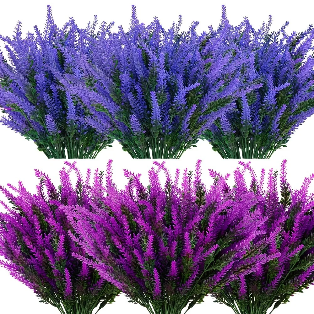 10 Uds. Ramo de flores artificiales de lavanda, flores falsas para decoración de mesa de la habitación del hogar, jardín al aire libre, decoración de boda, plantas al aire libre