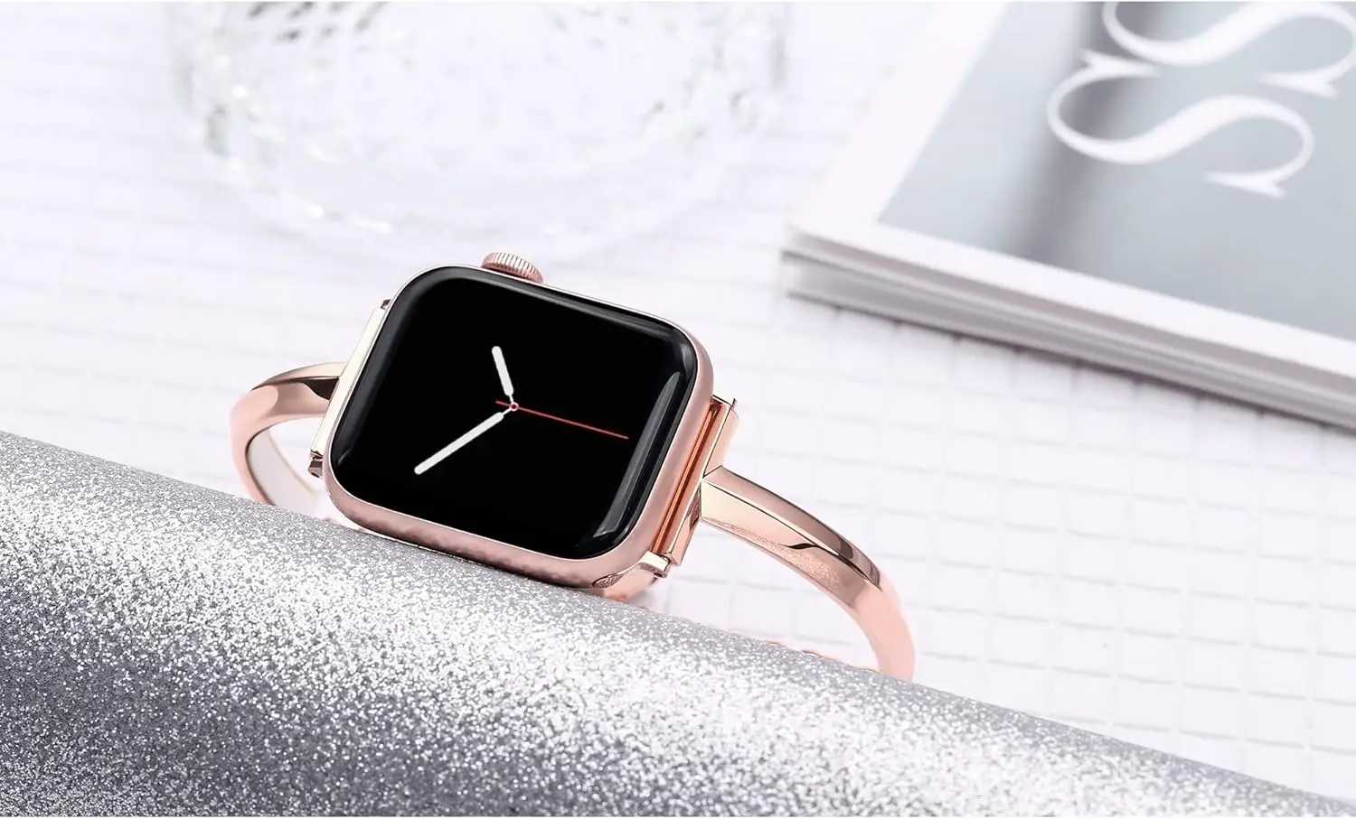 Slim Versatile Zinc Alloy Bangle Bracelet Compatible with Apple Watch Series11-1 38/40/41/42/44/46/49mm iWatch Replacement Band