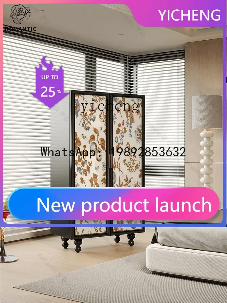 

Solid Wood Wardrobe Household Bedroom Clothes Storage Cabinet Simple Living Room Hallway Decoration Storage Cabinet