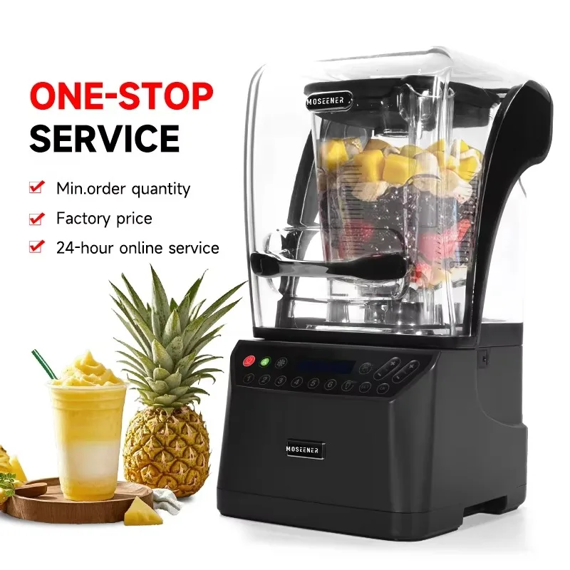 Commercial Heavy Duty Industrial Blender 2200W Push Button Control Stainless Steel 5 Speeds Professional Food Processor