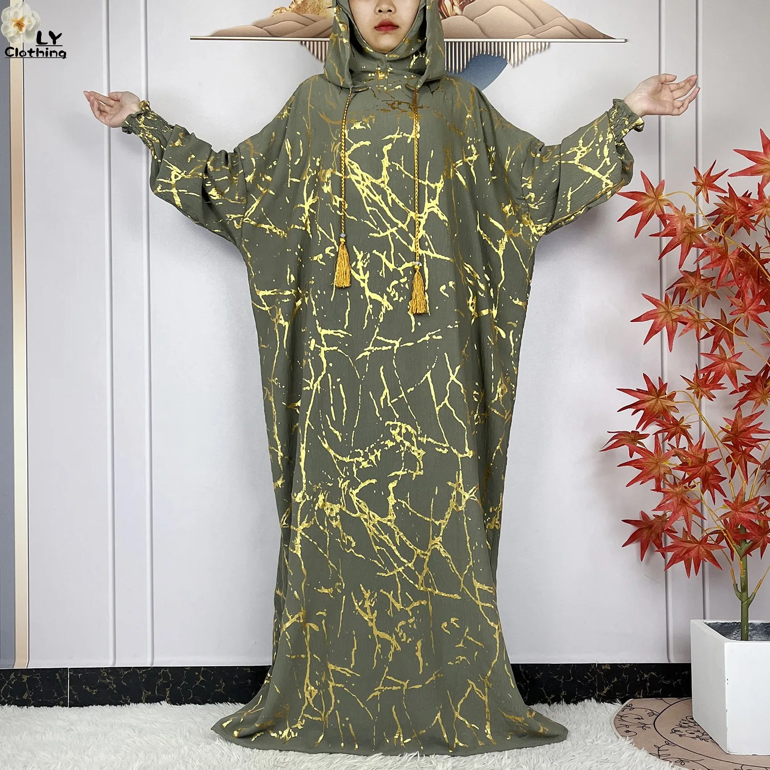 New Ramadan Muslim Woman Prayer Clothes Double Hoods Abaya Cotton Dresses Loose Women Dress Kaftan Dubai Turkey Islam Clothing