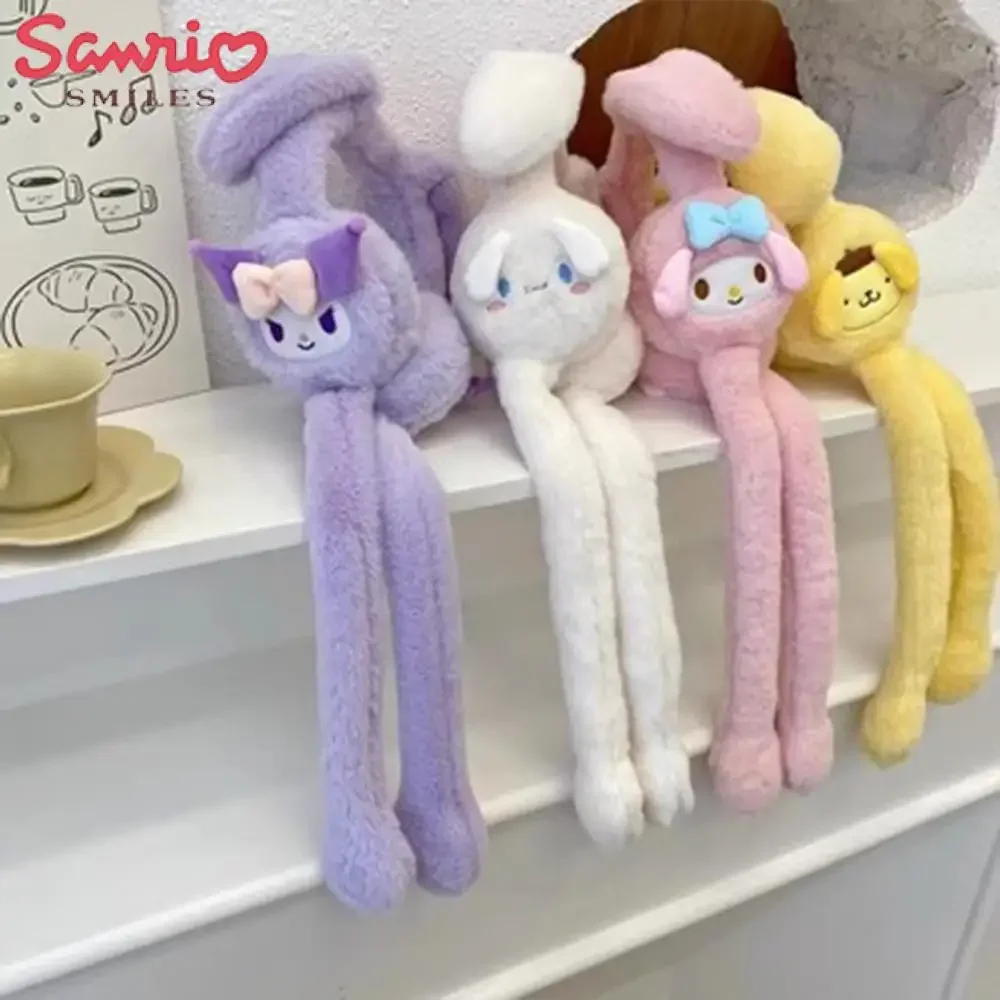 Kawaii Cinnamoroll Hello Kitty Peluche Paraorecchie Orecchie Move Sanrio Anime Kuromi Melody Inverno Addensare Caldo Carino Ragazze Festival Regalo