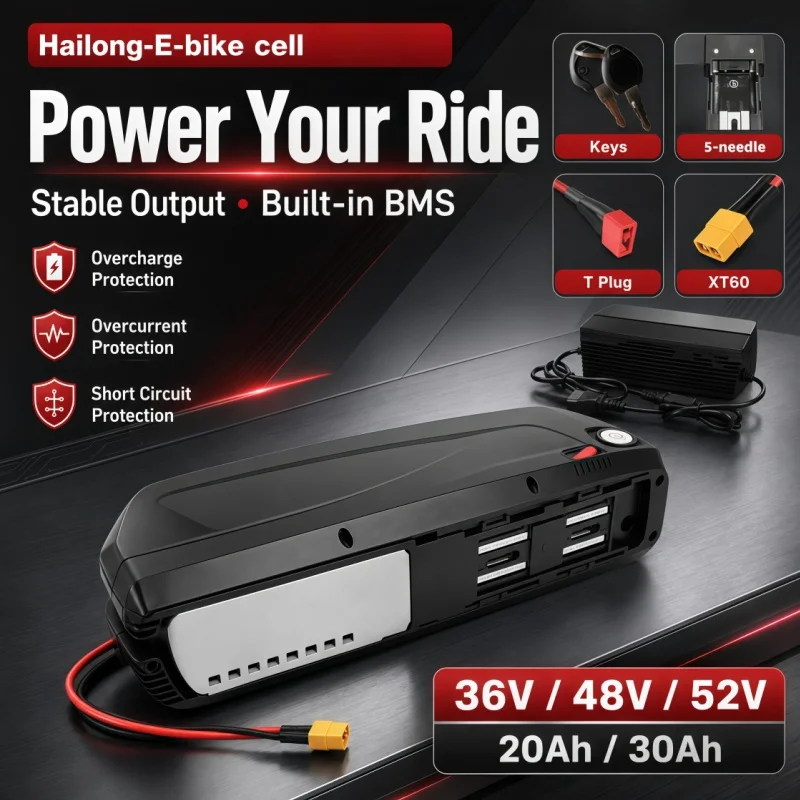 Hailong electric bicycle lithium battery 36V48V52V multi specification 20Ah-30Ah supports high-power and long range riding