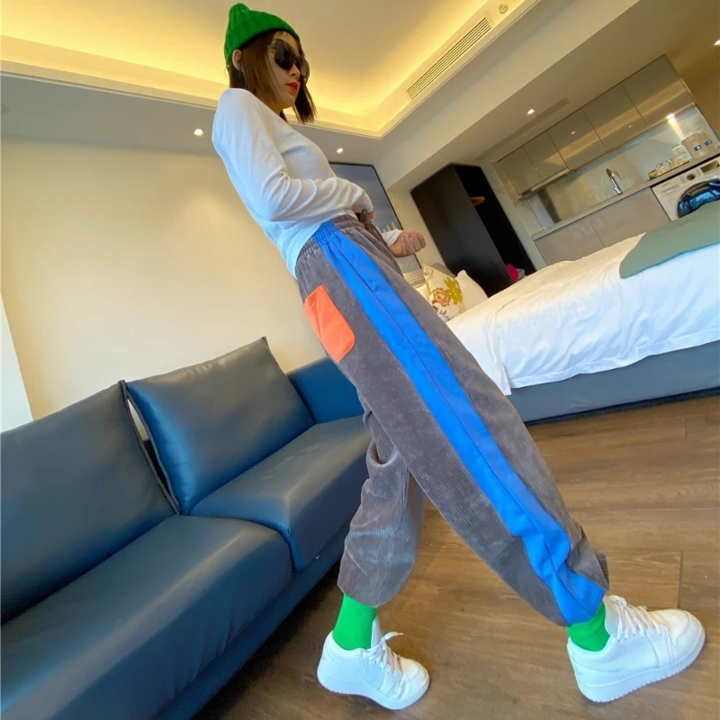 Autumn Winter New Colorful Casual Slacks Women's Slim Fit Stylish Corduroy Versatile Sweatpants Ins Style Jogger Trousers Ladies