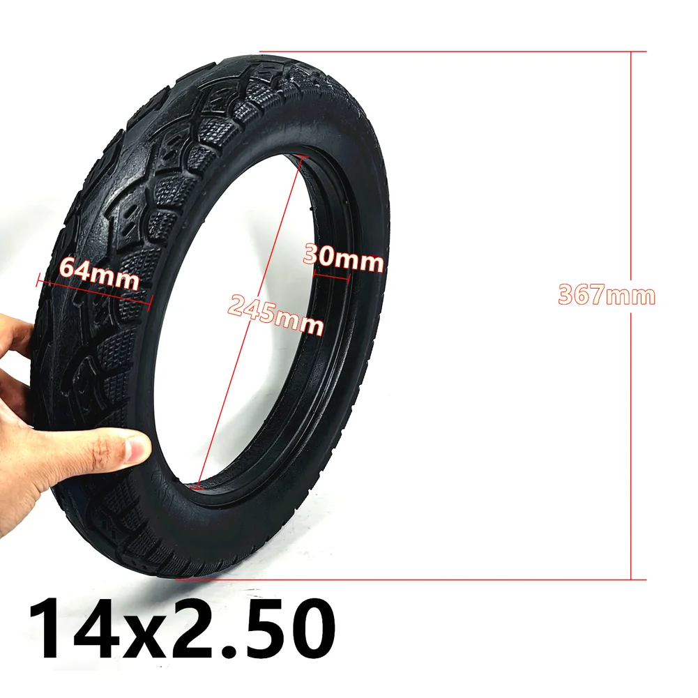

2PCS 14 Inch Solid Tires 14x2.50 Polyurethane Comfortable Ride Puncture Proof For Electric Scooters And Electric Bikes