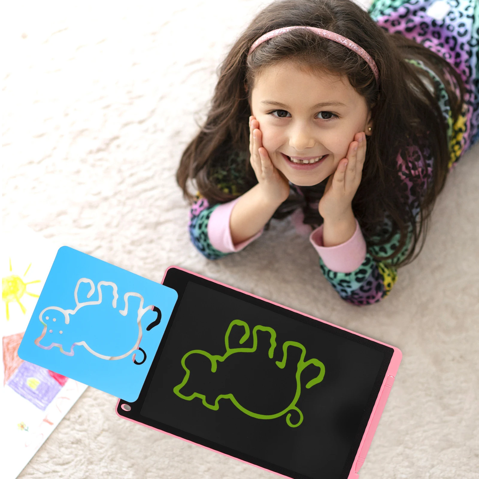 

2Sets Drawing Template for Doodle Board Cute Animal Stencil Reusable Plastic Tracing Cards for 's Art Skills Practice