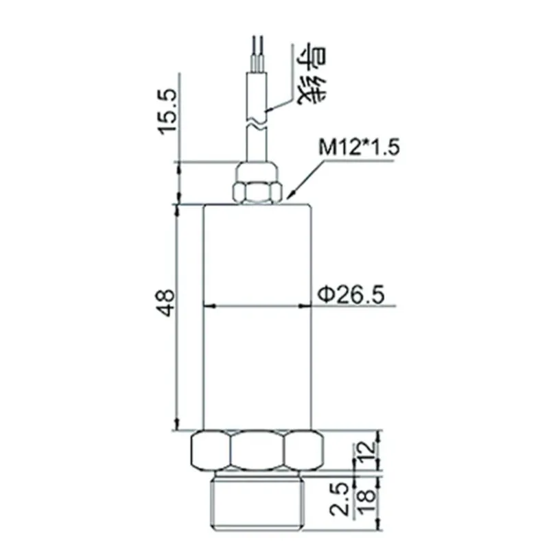 60MPa Pressure Transmitter, 4-20mA Output, High Accuracy Remote Pressure Sensor, Stainless Steel IP65, G1/4 Thread, 1m Cable