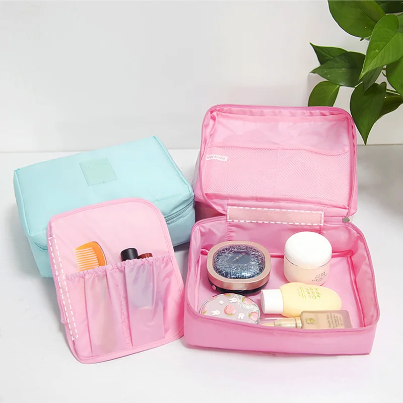 Fashion Printed Travel Organizer Women's Toiletry Bag Makeup Storage Square Makeup Bags Ladies Cosmetic Toilet Travel Pouch