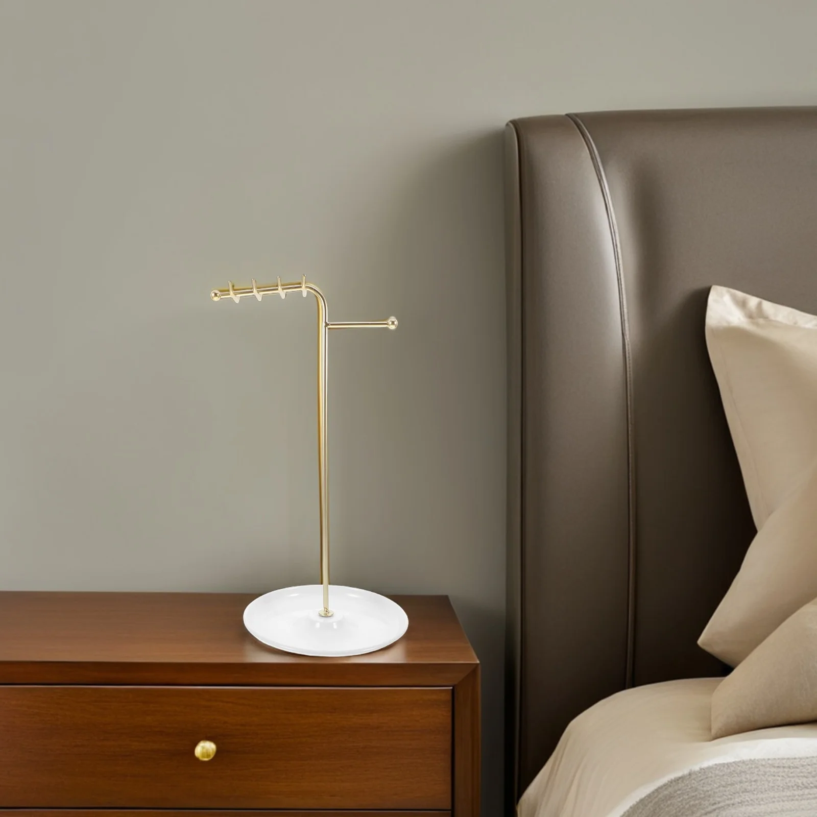 

Т-образный держатель для ожерелья, подставка для ювелирных изделий, минималистичный дизайн, экономия места для серег, металлические аксессуары, прочный металл для дома