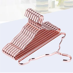 10pcs Rose Gold Clothes Hangers Coat Anti-slip Drying Rack Wardrobe Organizer Storage Rack Metal Clothes Horse Dropshipping