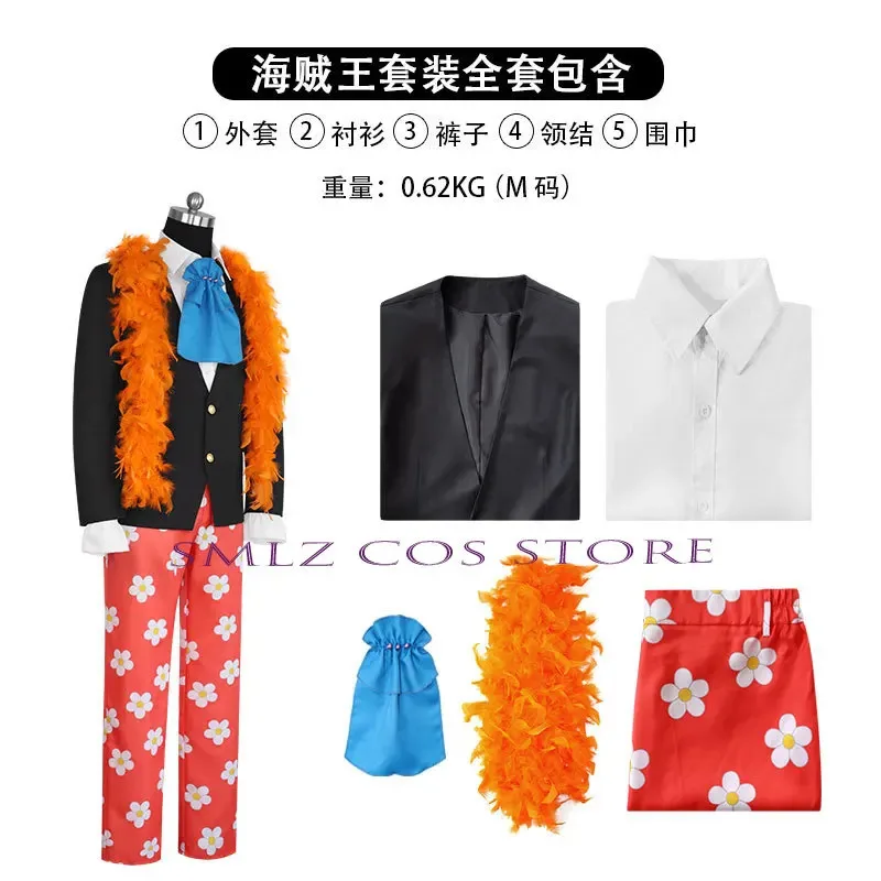 CyBurukku Cosplay Anime Soul King Brook Kostüm Skelett Uniform Perücke Anzug Halloween Party Bühne Outfit für Mann Frau