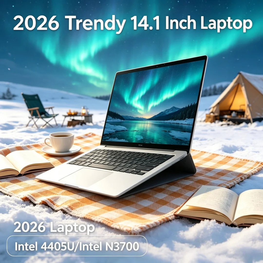 2026new 14.1 Inch FHD Cryptic Celestiallight Laptop Intel N3700/Intel 4405U Win11 DDR4 16GB/32GB SSD Glamorous Local Negotiator