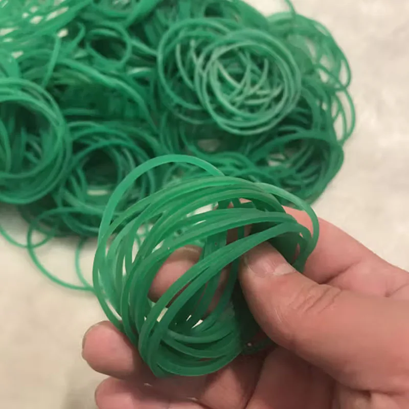 Diameter 19mm-43mm Green Latex Rings High Elastic Rubber Bands Supplies Stretchable O Rings