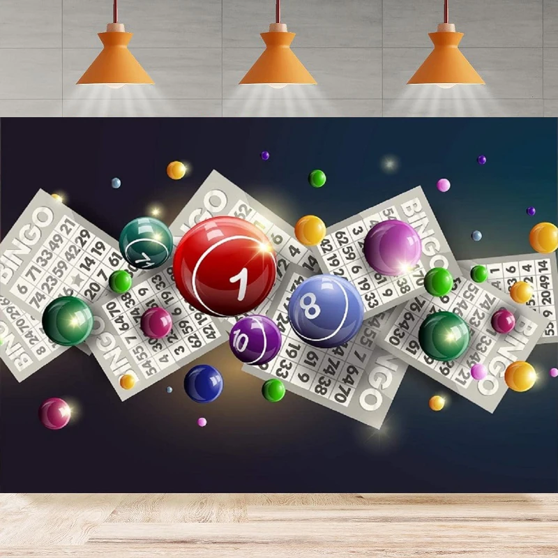 

Lottery Photography Backdrop Winning Ball Bingo Photo Background Poster Props Home Party Backdrop Wall Banner Decor