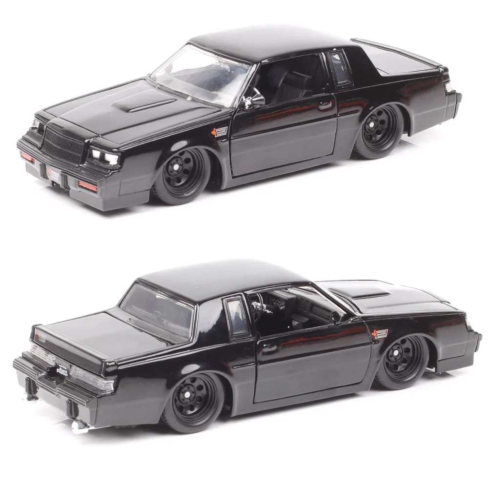 No Box 1/24 Scale Dom\'s Buick Grand National 1984 Diecast Turbo Regals Car Model Metal Toy Vehicles Jada Furious Souvenir Black