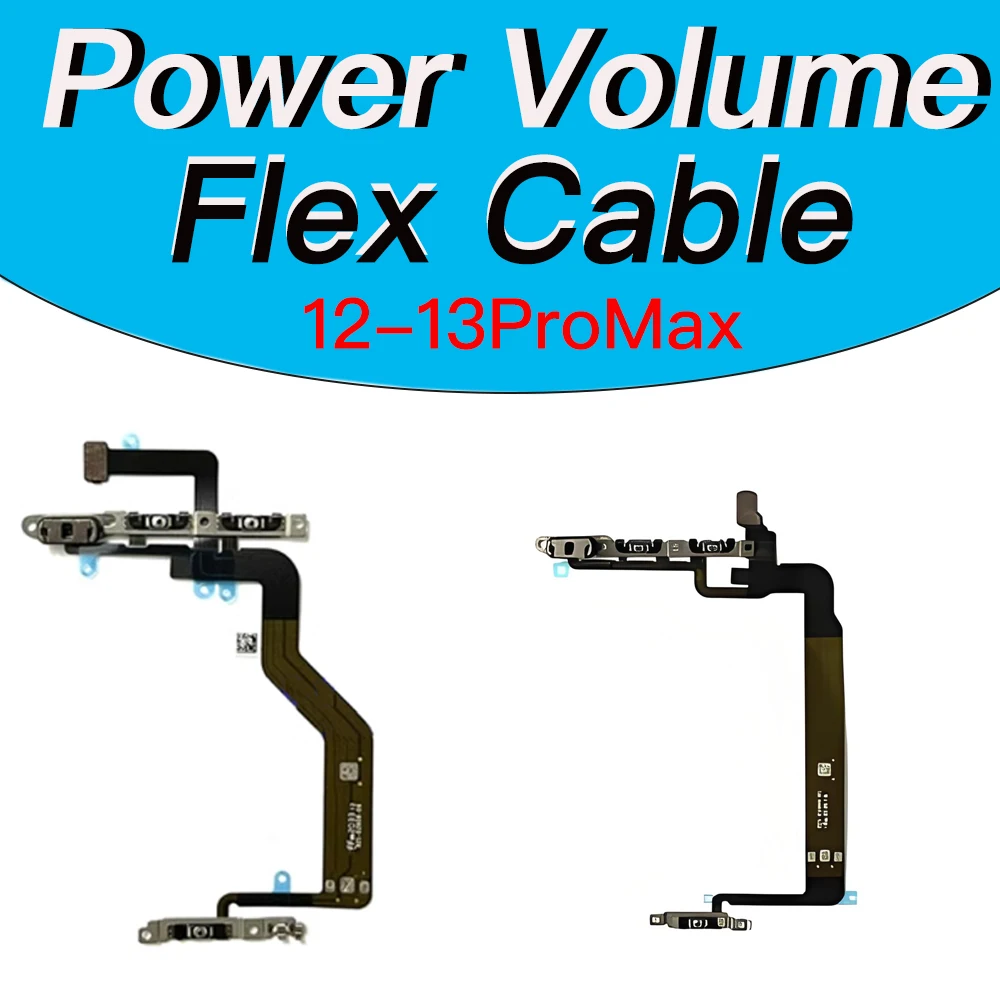 Switch On/Off Power Button + Volume Control + Mute Flex Cable Bracket Replacement Part for iPhone 12 13 Mini Pro Max