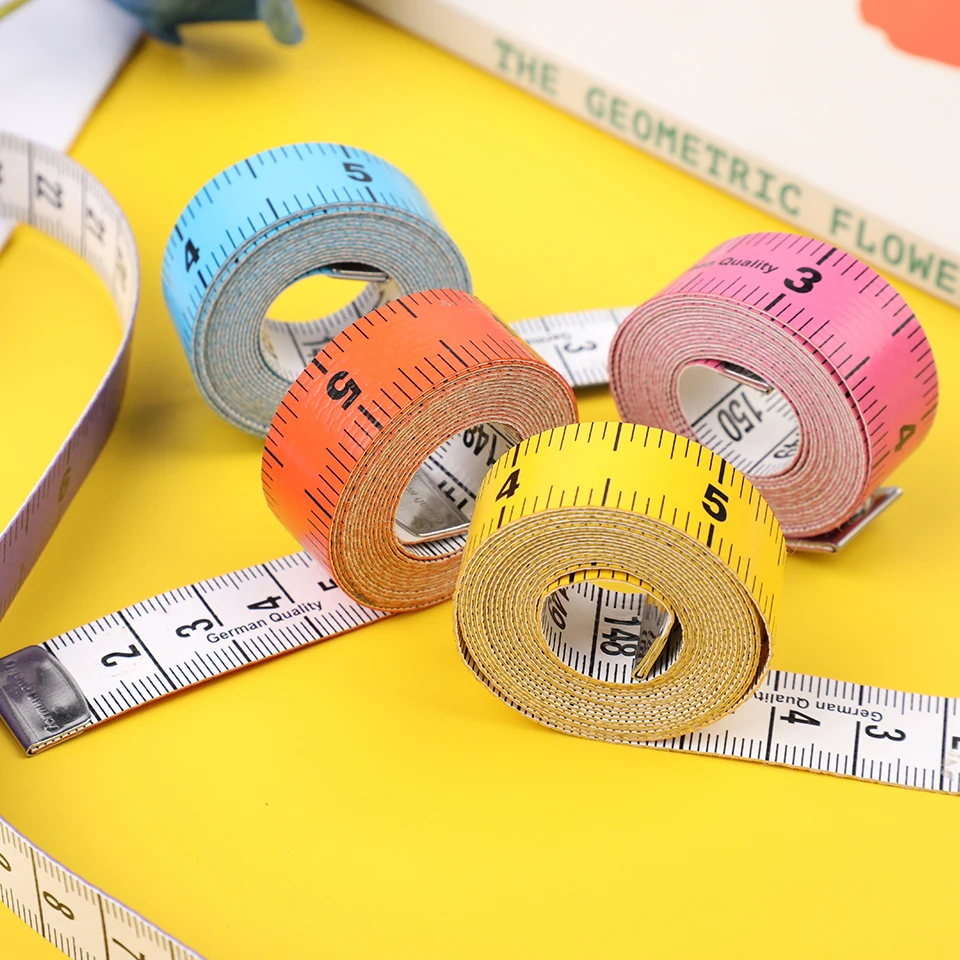 Fniiva 5PCS Soft Measuring Double-sided Ruler Tape Measure Tailor's Tape with Snap Fasteners Body For Needlework Sewing Tool