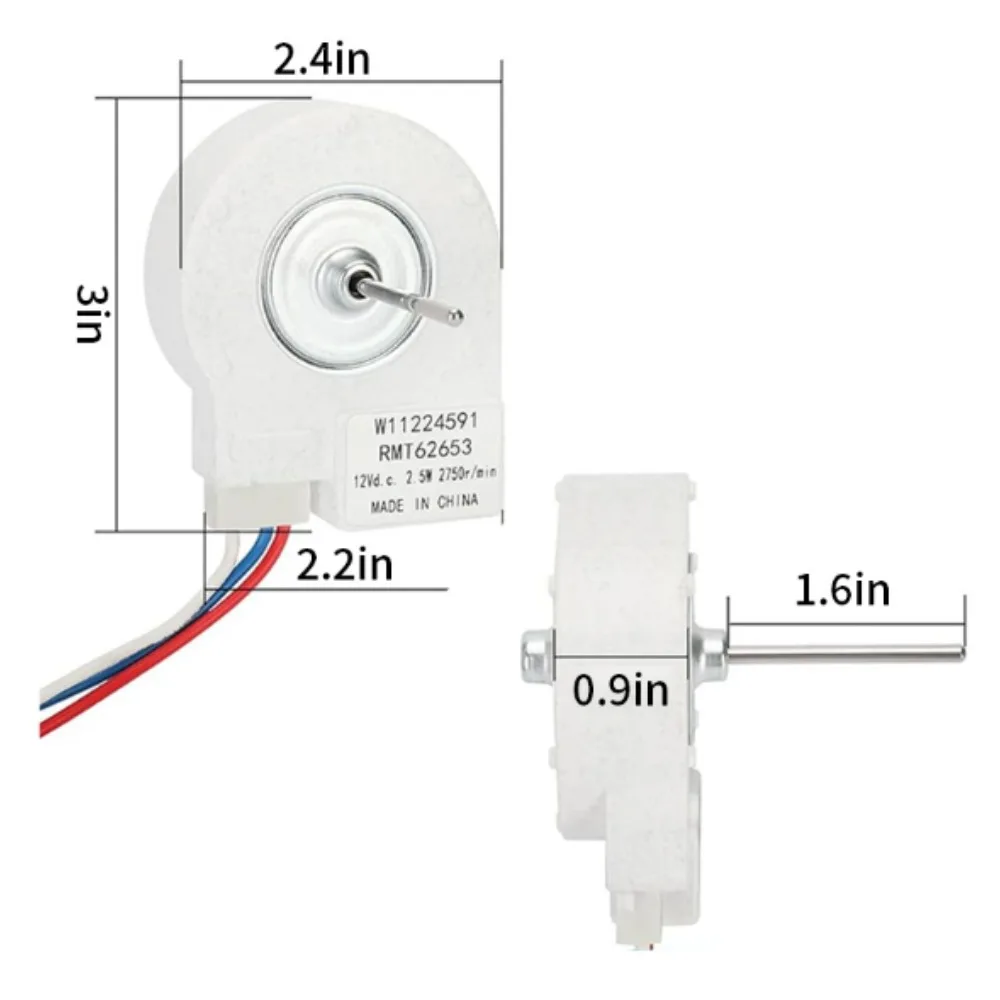 W11224591 Двигатель вентилятора испарителя холодильника — совместим с запасными частями для холодильника Whirlpool, Maytag, Ikea