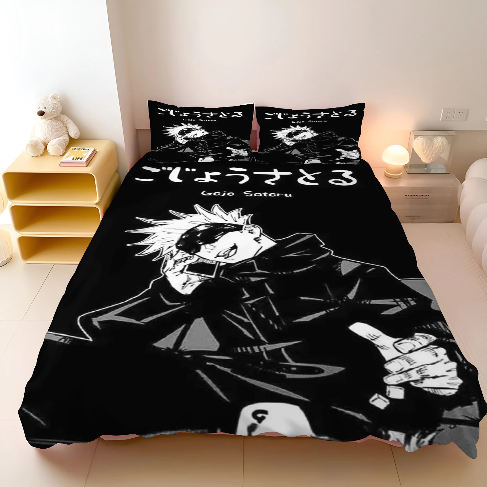 Ensemble de literie Jujutsu Kaimmense, ensembles de couverture d'anime japonais, linge de lit confortable, Twin, Queen, King, Single Size, DstressShipping, Célèbre