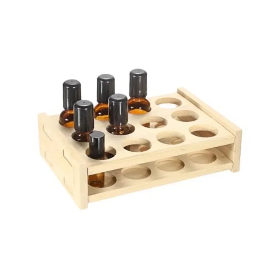 

Tabletop Essential Oils Racks Display Stand with 12 Slots for Organizing 15ml 10ml 5ml Bottles Rollerball and Lipstick Holder P