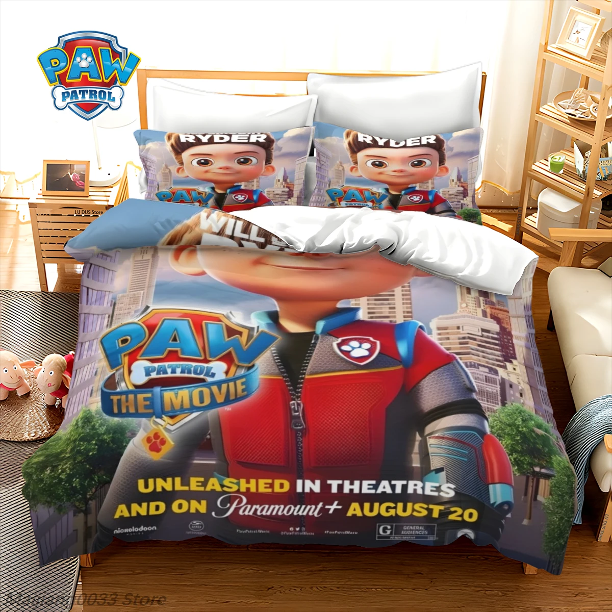 

Paw Patrol Kids Bedding Set 3Pcs Duvet Cover Set Cartoon Chase Marshall Quilt Cover Pillowcase Boys Girls Bedroom Decor Gift