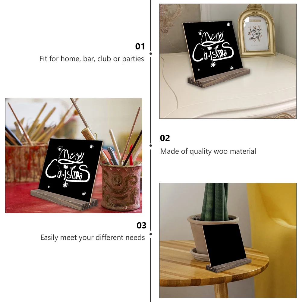 

Wooden Chalkboard Set Small Desktop Blackboard Hemp Rope Decoration Erasable Reusable Stand Home Bar Club Party