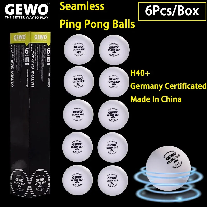 GEWO 3Stars 40+ GEWO ULTRA SLP Seamless Table Tennis Balls Durable Ping Pong Ball For Training Competition ITTF Approved 6PCS