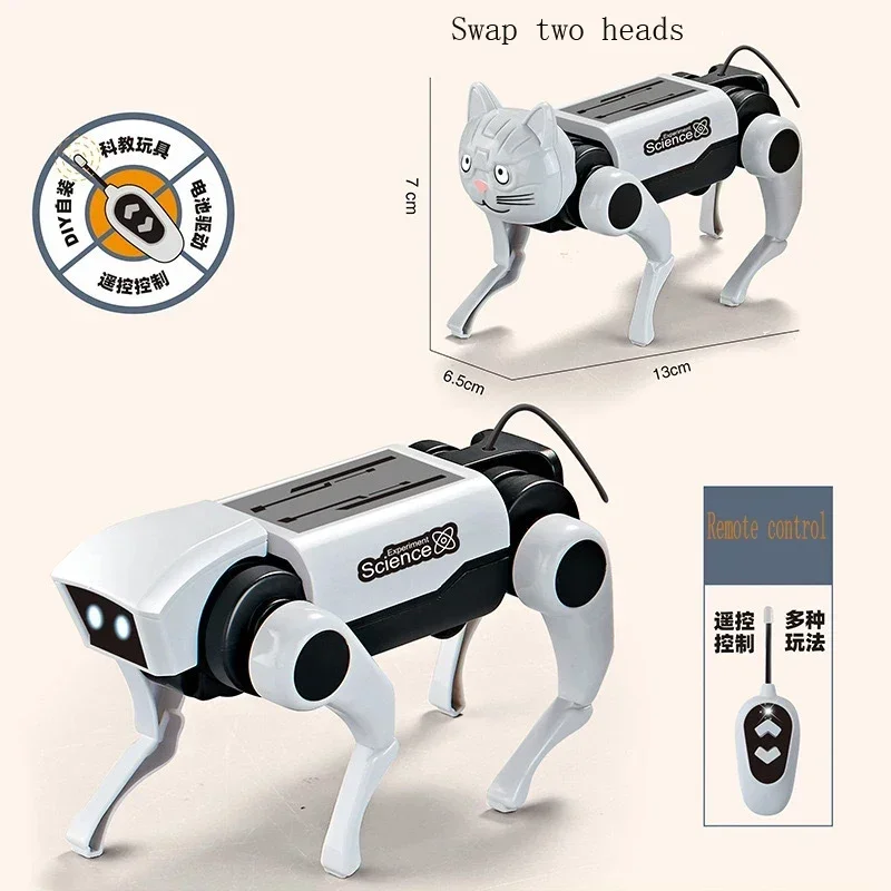 DIY Gadgets Technological Gizmos Intelligent Robot Dog Solar Powered Educational Toy Assembly Robotical Dog Cattle Kit