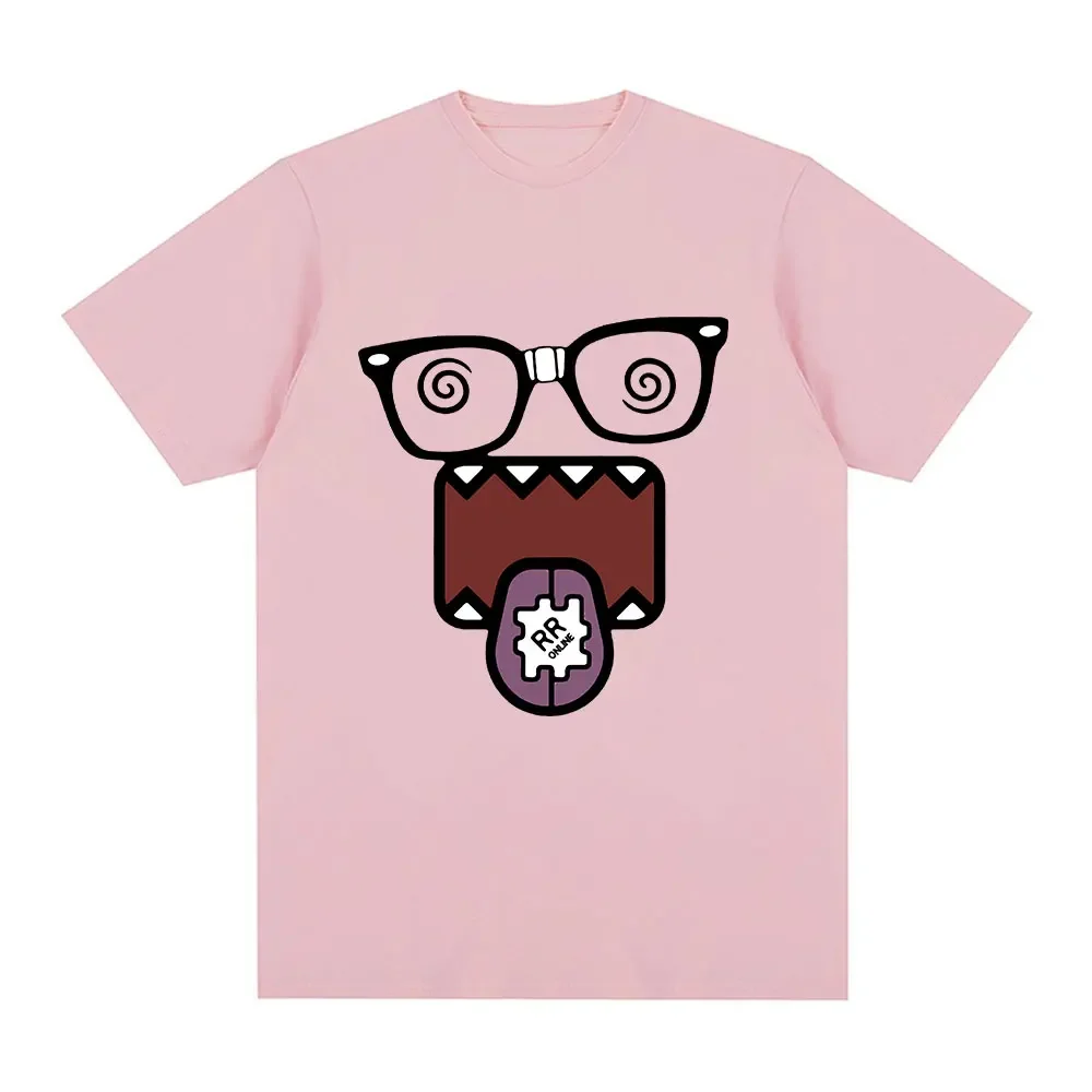 دومو كون مضحك ميمي تي شيرت المرأة تي شيرت غير رسمي ريترو قصيرة الأكمام المتضخم التي شيرت ملابس الشارع