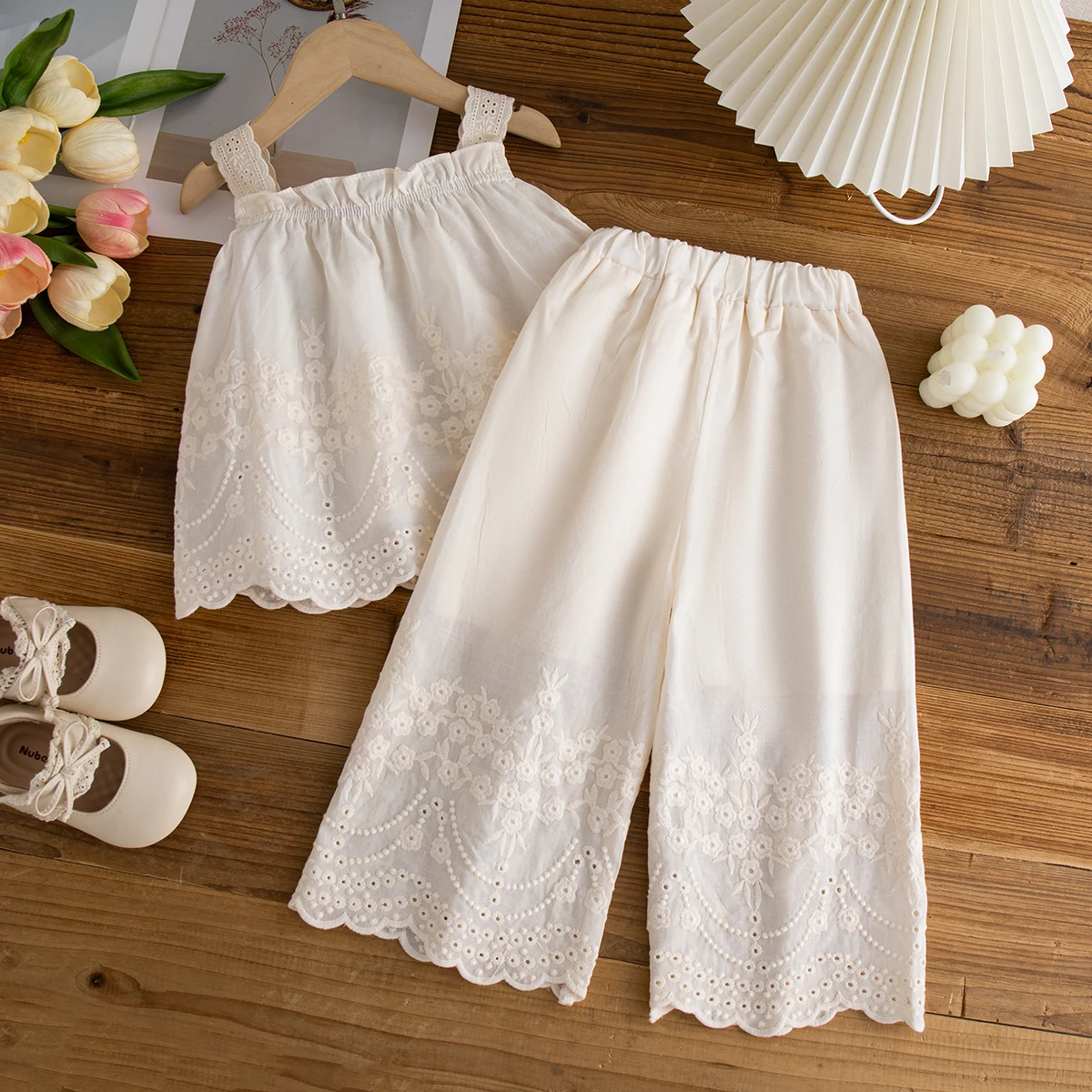 Summer New Baby Girl Solid Color Two-Piece Cool Casual Children'S Suspender Clothing (9 Months -4 Years Old)