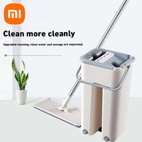 Xiaomi Mop with Bucket and Squeeze,Hand Free, Flat Floor, Multifunction Microfiber Mops, Home Cleaning Tools