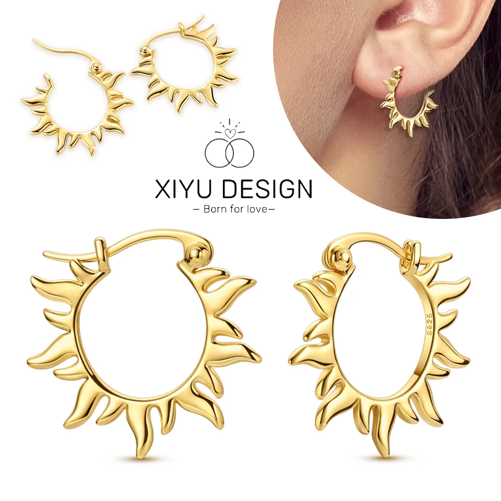 

Темпераментные золотые серьги из стерлингового серебра 925 пробы, серьги-кольца, солнцезащитные серьги, оригинальные серьги для женщин, изящные ювелирные изделия, подарок